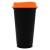 Стакан с крышкой Color Cap Black, черный с оранжевым Стакан с крышкой Color Cap Black, черный с оранжевым