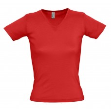 Футболка женская Lady 220 с V-образным вырезом, красная Футболка женская Lady 220 с V-образным вырезом, красная