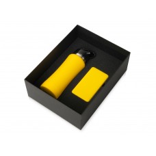 Подарочный набор с бутылкой для воды и повербанком С2, 10000 mAh, желтый Подарочный набор с бутылкой для воды и повербанком С2, 10000 mAh, желтый