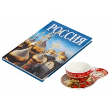 Набор Моя Россия: чайно-кофейная пара Матрешка и книга Россия на русском. языке