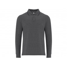 Рубашка поло Dylan мужская с длинным рукавом, меланжевый черный Рубашка поло Dylan мужская с длинным рукавом, меланжевый черный