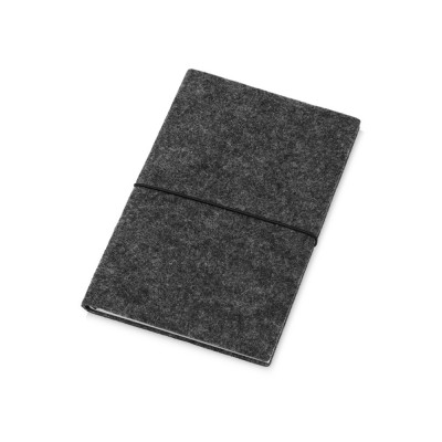 Блокнот из RPET-фетра А5 Felt, гибкая обложка, 80 листов 70 гр/м2 белой бумаги, темно-серый