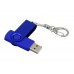 USB 2.0- флешка промо на 32 Гб с поворотным механизмом и однотонным металлическим клипом