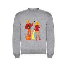 Свитшот с начесом Бременские музыканты унисекс, серый меланж Свитшот с начесом Бременские музыканты унисекс, серый меланж