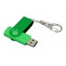 USB 2.0- флешка промо на 32 Гб с поворотным механизмом и однотонным металлическим клипом