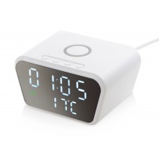 Настольные часы с функцией беспроводной зарядки Wake, 10 Вт (Р)