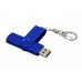 USB 2.0- флешка на 16 Гб с поворотным механизмом и дополнительным разъемом Micro USB