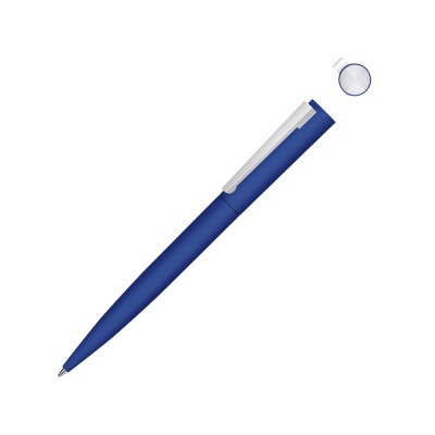 Металлическая шариковая ручка soft touch Brush gum, синий