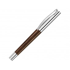 Ручка роллер TITAN WOOD R, синий, 0.7 мм, коричневый/серебряный