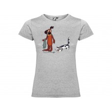 Футболка Жил-был Пес женская, серый меланж Футболка Жил-был Пес женская, серый меланж