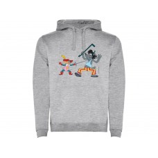 Толстовка с капюшоном Ну, погоди! мужская, серый меланж Толстовка с капюшоном Ну, погоди! мужская, серый меланж