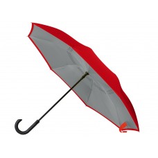 Зонт-трость наоборот Inversa, полуавтомат, красный/серый Зонт-трость наоборот Inversa, полуавтомат, красный/серый