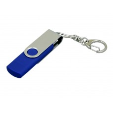 Флешка с поворотным механизмом, c дополнительным разъемом Micro USB, 16 Гб, синий