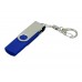 Флешка с поворотным механизмом, c дополнительным разъемом Micro USB, 16 Гб, синий