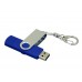 Флешка с поворотным механизмом, c дополнительным разъемом Micro USB, 16 Гб, синий