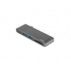 Сетевой USB адаптер/концентратор 5 в 1 Rombica Type-C M2, серый
