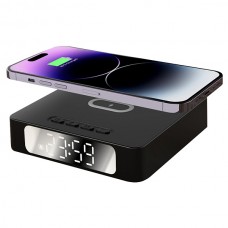 Часы с беспроводной зарядкой Raven 3в1, черный Часы с беспроводной зарядкой Raven 3в1, черный