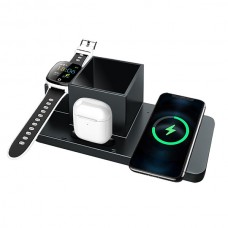 Настольный органайзер Medow c беспроводной зарядкой 15W, черный Настольный органайзер Medow c беспроводной зарядкой 15W, черный