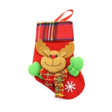 Сапожок подарочный новогодний №2 (олень красный), красный Сапожок подарочный новогодний №2 (олень красный), красный