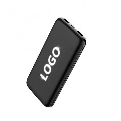Внешний аккумулятор Kugo (10000 mAh) с подсветкой гравировки, черный