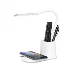 Настольная лампа с беспроводной зарядкой Tenza, белый Настольная лампа с беспроводной зарядкой Tenza, белый